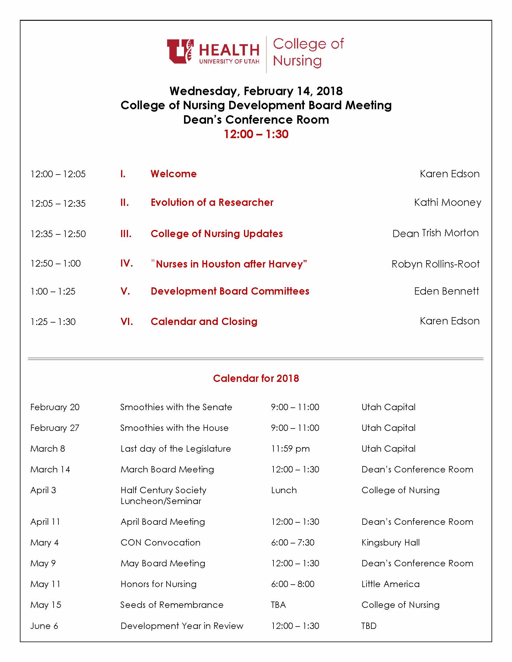 Board Meeting February 2018